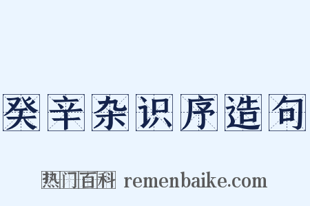 癸辛杂识序造句是什么意思的图片